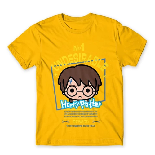 Sárga Harry Potter férfi rövid ujjú póló - No. 1 Undesirable