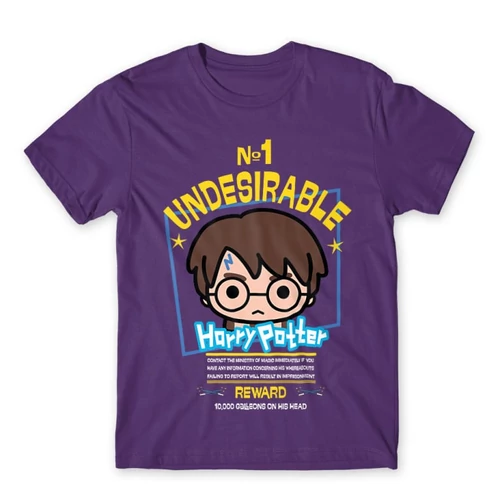 Sötétlila Harry Potter férfi rövid ujjú póló - No. 1 Undesirable