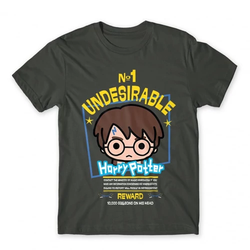 Sötétszürke Harry Potter férfi rövid ujjú póló - No. 1 Undesirable