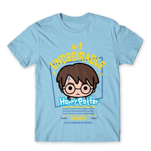 Világoskék Harry Potter férfi rövid ujjú póló - No. 1 Undesirable