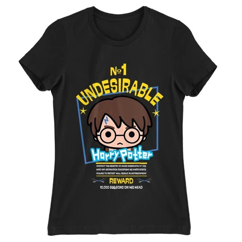 Fekete Harry Potter női rövid ujjú póló - No. 1 Undesirable