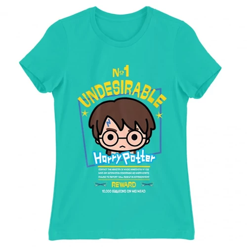 Türkiz Harry Potter női rövid ujjú póló - No. 1 Undesirable