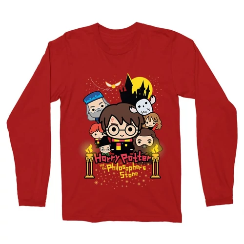 Piros Harry Potter férfi hosszú ujjú póló - Philosopher's Stone Chili Poster
