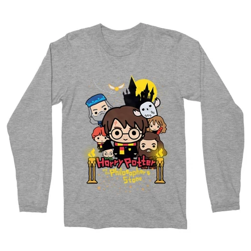 Sportszürke Harry Potter férfi hosszú ujjú póló - Philosopher's Stone Chili Poster