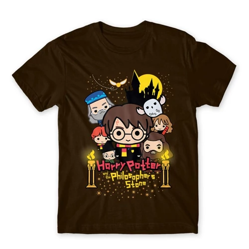 Barna Harry Potter férfi rövid ujjú póló - Philosopher's Stone Chili Poster