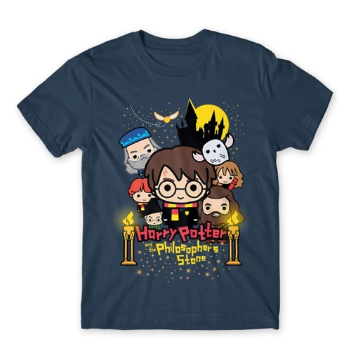 Denim Harry Potter férfi rövid ujjú póló - Philosopher's Stone Chili Poster
