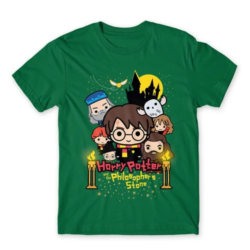 Zöld Harry Potter férfi rövid ujjú póló - Philosopher's Stone Chili Poster