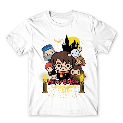 Fehér Harry Potter gyerek rövid ujjú póló - Philosopher's Stone Chili Poster