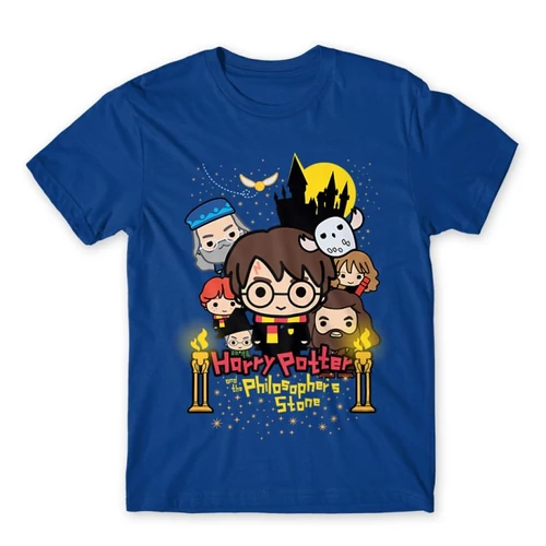 Királykék Harry Potter gyerek rövid ujjú póló - Philosopher's Stone Chili Poster
