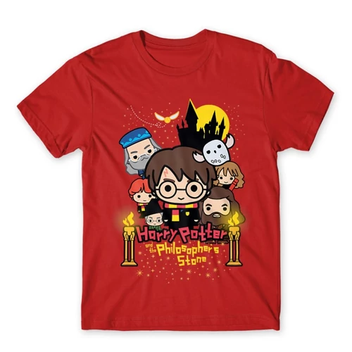 Piros Harry Potter gyerek rövid ujjú póló - Philosopher's Stone Chili Poster