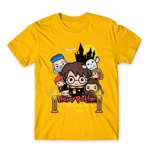 Sárga Harry Potter gyerek rövid ujjú póló - Philosopher's Stone Chili Poster