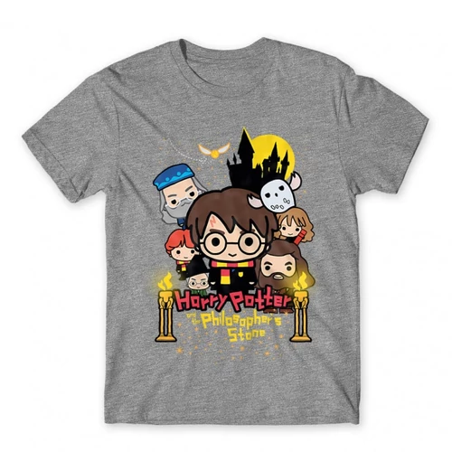 Sportszürke Harry Potter gyerek rövid ujjú póló - Philosopher's Stone Chili Poster