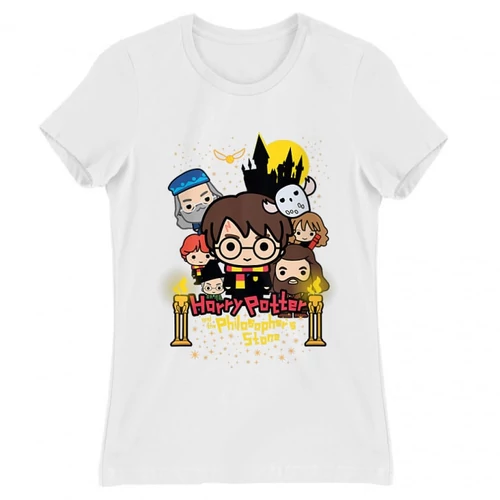 Fehér Harry Potter női rövid ujjú póló - Philosopher's Stone Chili Poster