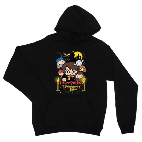 Fekete Harry Potter unisex kapucnis pulóver - Philosopher's Stone Chili Poster
