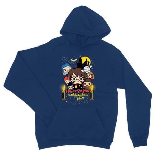 Királykék Harry Potter unisex kapucnis pulóver - Philosopher's Stone Chili Poster
