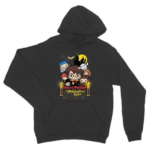 Sötétszürke Harry Potter unisex kapucnis pulóver - Philosopher's Stone Chili Poster
