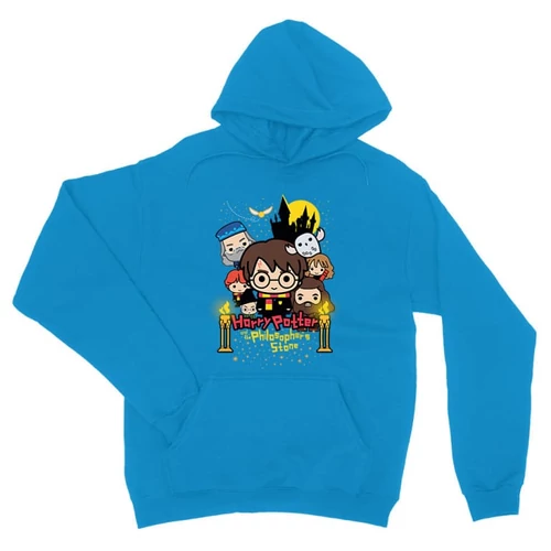 Zafírkék Harry Potter unisex kapucnis pulóver - Philosopher's Stone Chili Poster