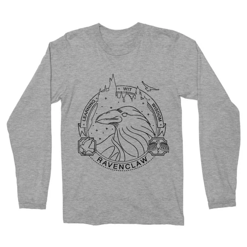 Sportszürke Harry Potter férfi hosszú ujjú póló - Ravenclaw Lineart