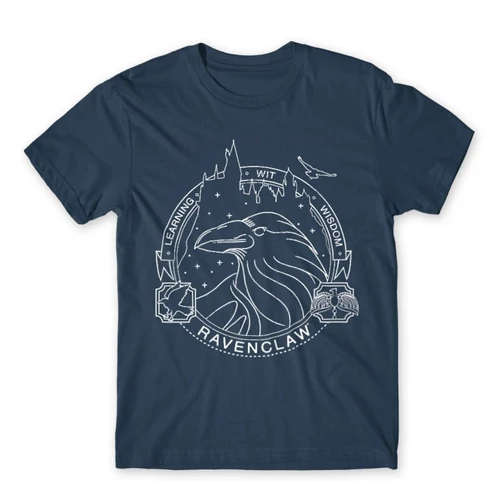 Denim Harry Potter férfi rövid ujjú póló - Ravenclaw Lineart
