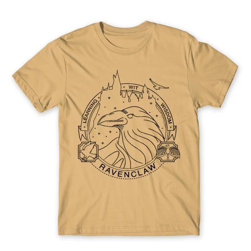Homok Harry Potter férfi rövid ujjú póló - Ravenclaw Lineart
