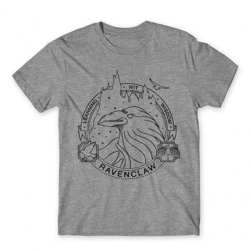 Sportszürke Harry Potter férfi rövid ujjú póló - Ravenclaw Lineart