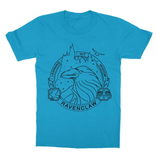 Atollkék Harry Potter gyerek rövid ujjú póló - Ravenclaw Lineart