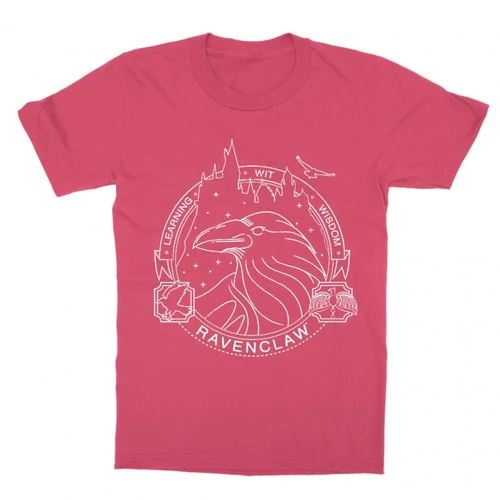 Pink Harry Potter gyerek rövid ujjú póló - Ravenclaw Lineart