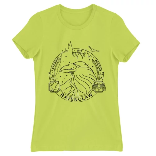 Almazöld Harry Potter női rövid ujjú póló - Ravenclaw Lineart