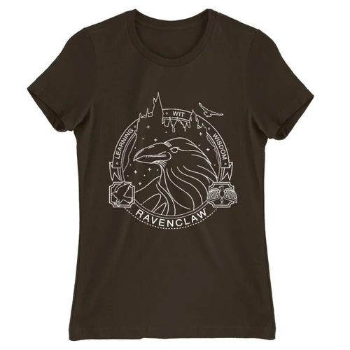 Barna Harry Potter női rövid ujjú póló - Ravenclaw Lineart