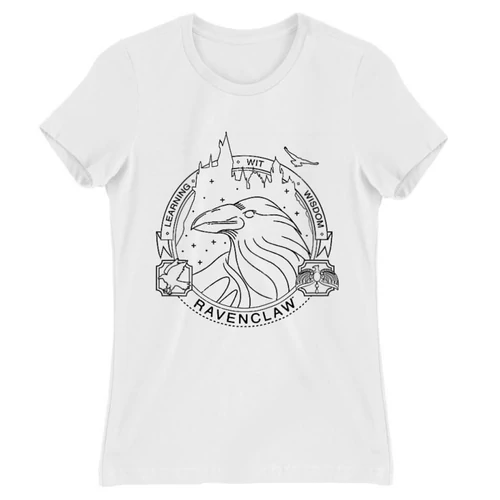 Fehér Harry Potter női rövid ujjú póló - Ravenclaw Lineart