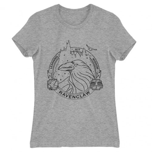 Sportszürke Harry Potter női rövid ujjú póló - Ravenclaw Lineart