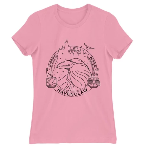 Világos rózsaszín Harry Potter női rövid ujjú póló - Ravenclaw Lineart