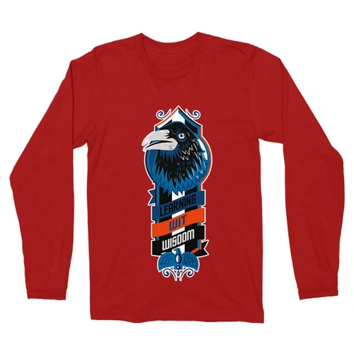 Piros Harry Potter férfi hosszú ujjú póló - Ravenclaw values