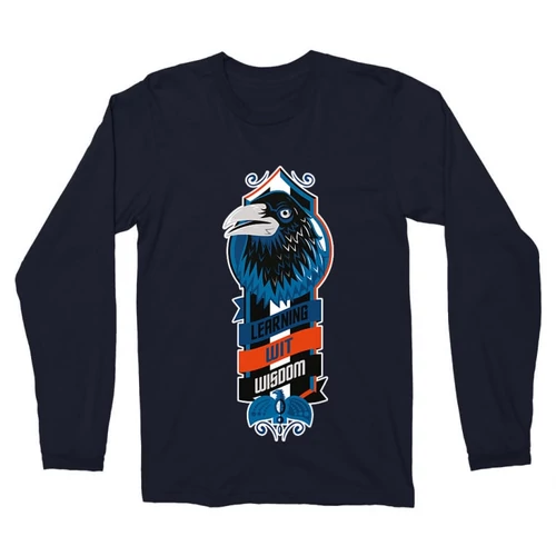 Sötétkék Harry Potter férfi hosszú ujjú póló - Ravenclaw values
