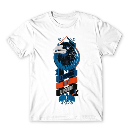 Fehér Harry Potter férfi rövid ujjú póló - Ravenclaw values