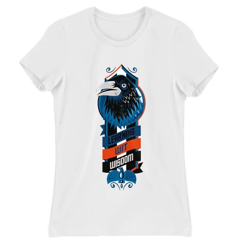 Fehér Harry Potter női rövid ujjú póló - Ravenclaw values