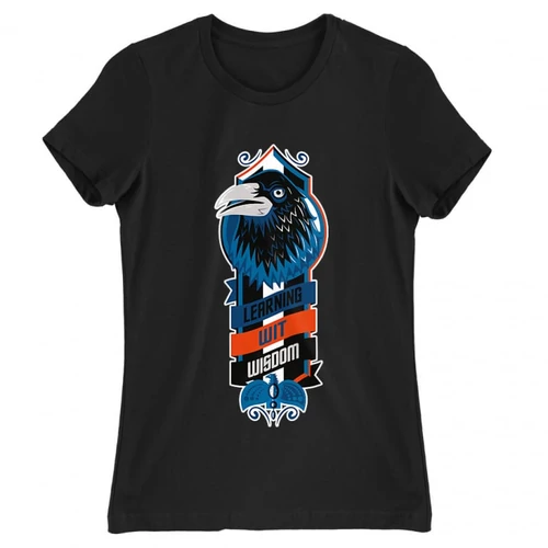 Fekete Harry Potter női rövid ujjú póló - Ravenclaw values