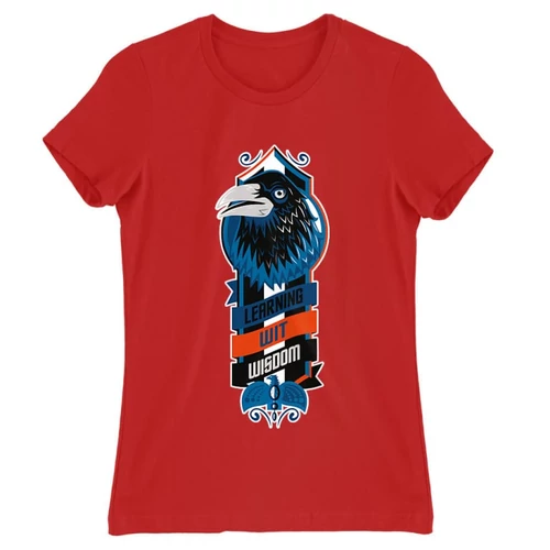 Piros Harry Potter női rövid ujjú póló - Ravenclaw values
