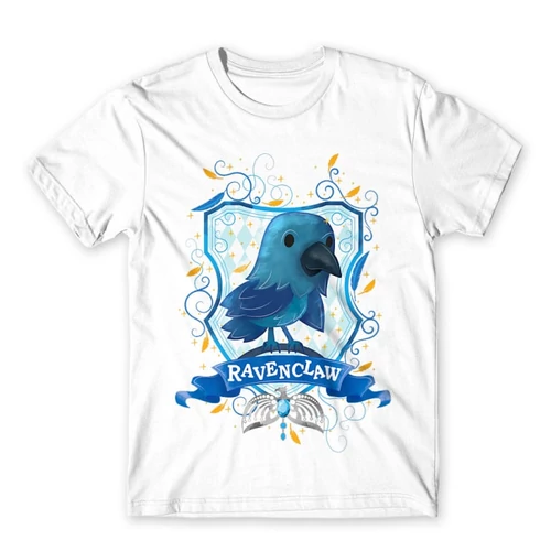 Fehér Harry Potter férfi rövid ujjú póló - Ravenclaw Watercolor