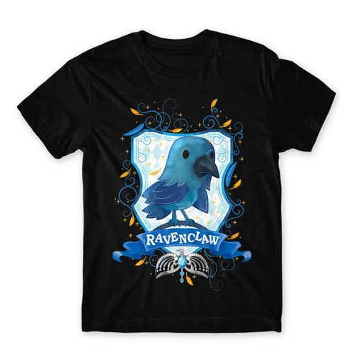 Fekete Harry Potter férfi rövid ujjú póló - Ravenclaw Watercolor
