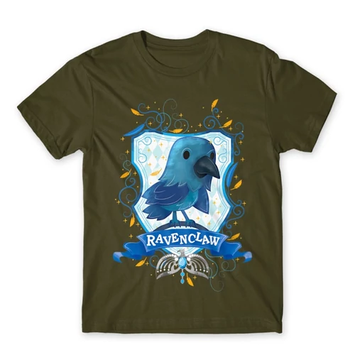 Khaki Harry Potter férfi rövid ujjú póló - Ravenclaw Watercolor