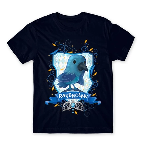 Sötétkék Harry Potter férfi rövid ujjú póló - Ravenclaw Watercolor
