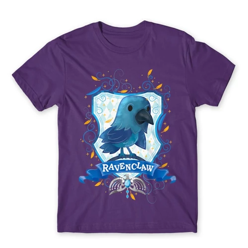 Sötétlila Harry Potter férfi rövid ujjú póló - Ravenclaw Watercolor