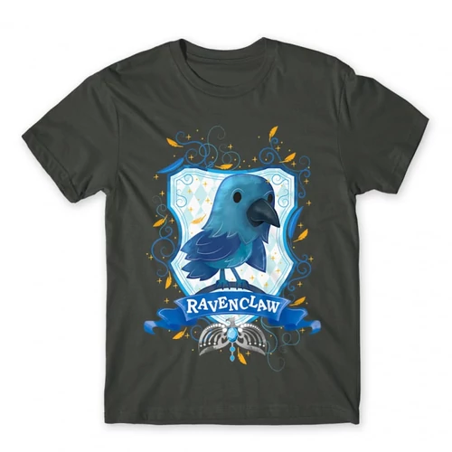 Sötétszürke Harry Potter férfi rövid ujjú póló - Ravenclaw Watercolor