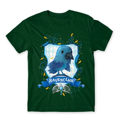 Sötétzöld Harry Potter férfi rövid ujjú póló - Ravenclaw Watercolor