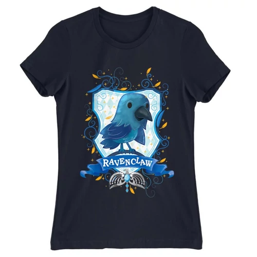 Sötétkék Harry Potter női rövid ujjú póló - Ravenclaw Watercolor
