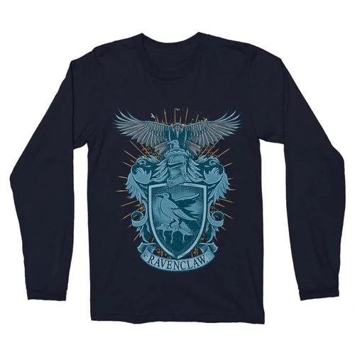 Sötétkék Harry Potter férfi hosszú ujjú póló - Ravenclaw