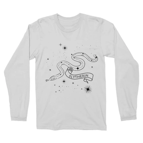 Fehér Harry Potter férfi hosszú ujjú póló - Slytherin Constellation