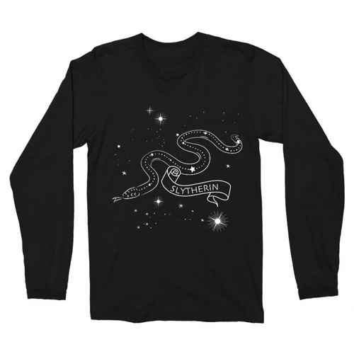 Fekete Harry Potter férfi hosszú ujjú póló - Slytherin Constellation