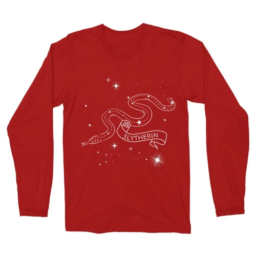 Piros Harry Potter férfi hosszú ujjú póló - Slytherin Constellation